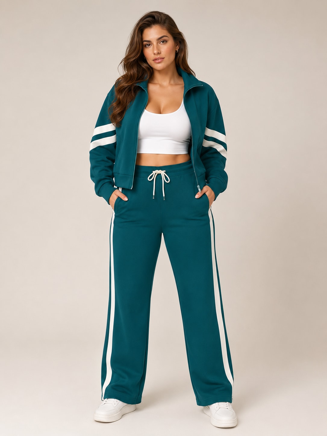 Yasmin Wide Leg Two Piece Tracksuit Set
