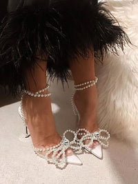Yvaine Pearl Bow Pointed Toe Heels