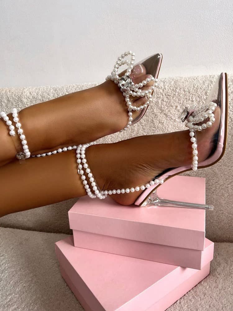 Yvaine Pearl Bow Pointed Toe Heels
