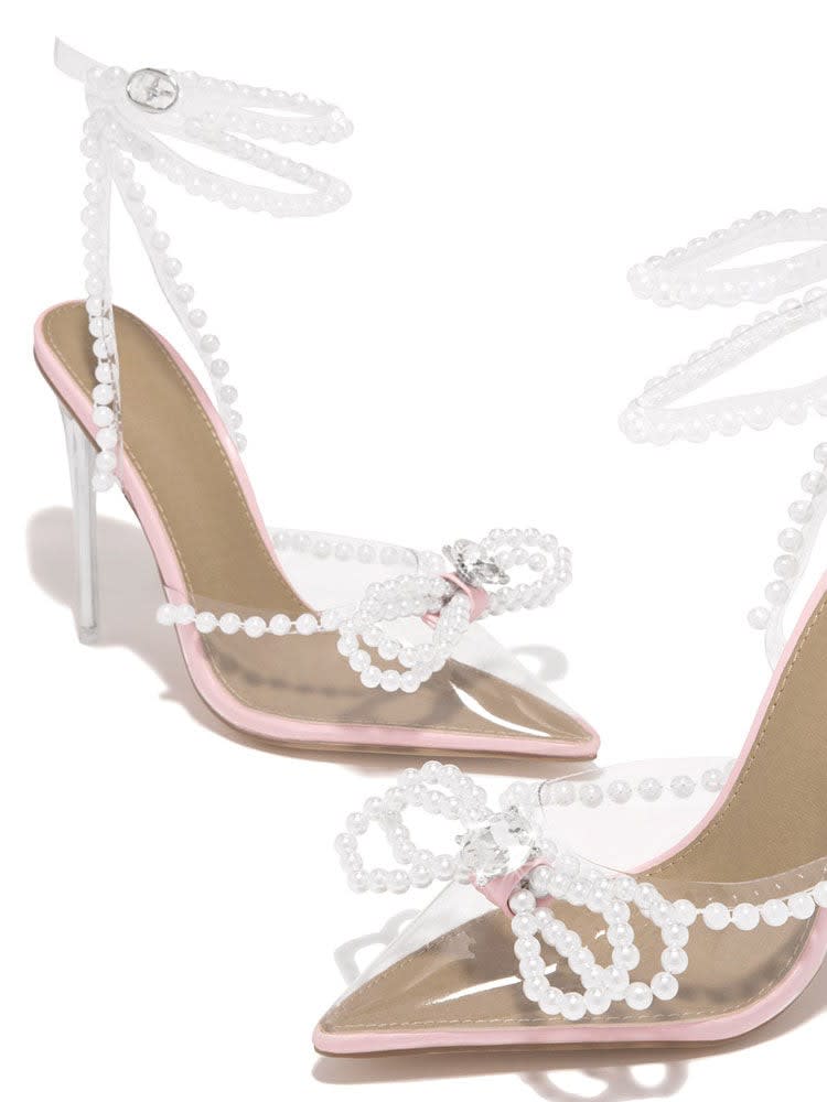 Yvaine Pearl Bow Pointed Toe Heels