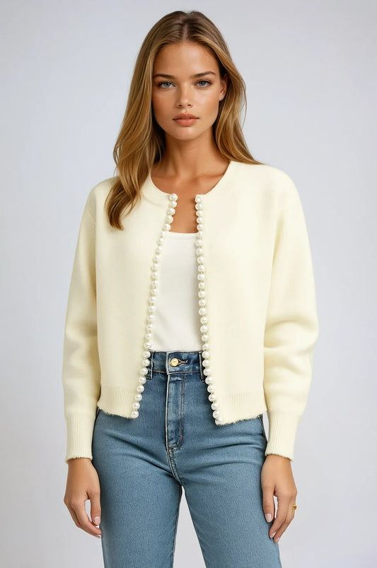 Diantha Pearl Trim Knit Cardigan_1