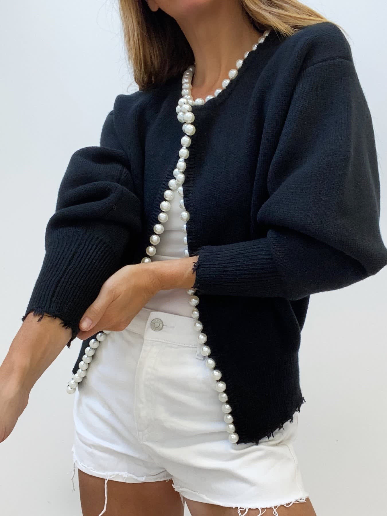 Diantha Pearl Trim Knit Cardigan