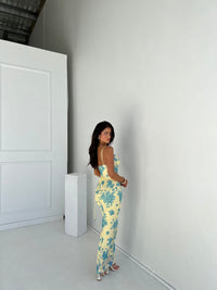 Ines Floral Wedding Guest Cowl Neck Cami Maxi Dress