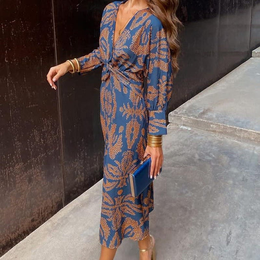 Octavia Long Sleeve Floral Print Wedding Guest Maxi Dress_1