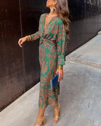 Octavia Long Sleeve Floral Print Wedding Guest Maxi Dress