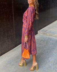 Octavia Long Sleeve Floral Print Wedding Guest Maxi Dress