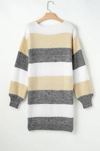 Kirsten Striped Color Block Sweater Dress