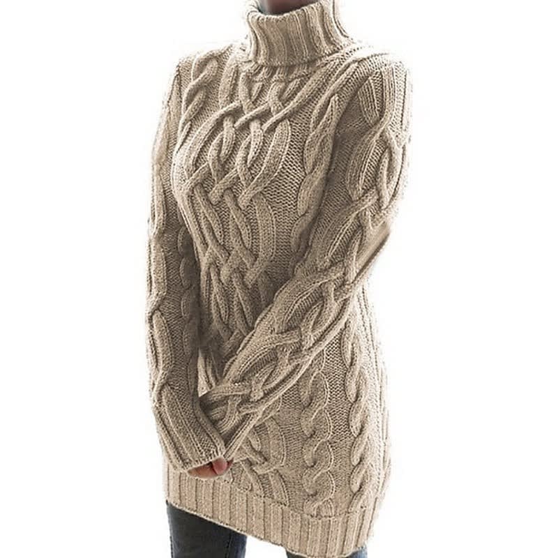 Justine Cable Knit Turtleneck Mini Dress_6