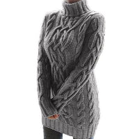 Justine Cable Knit Turtleneck Mini Dress