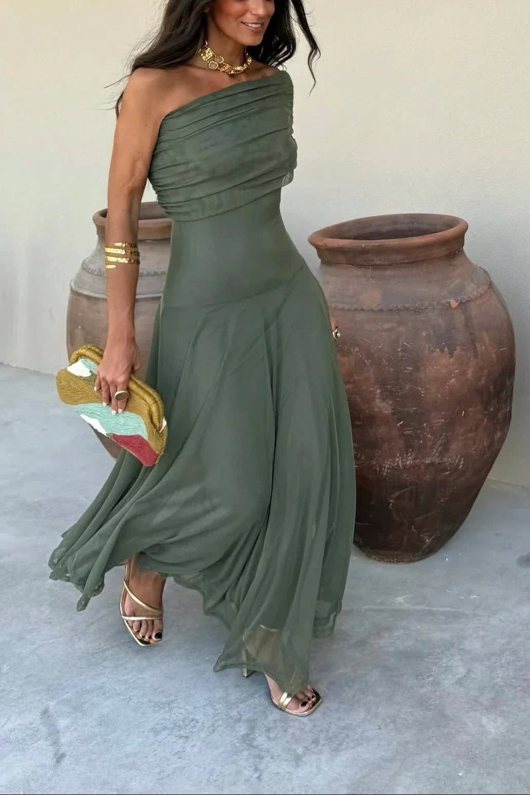 Elena One Shoulder Ruched Maxi Dress_11
