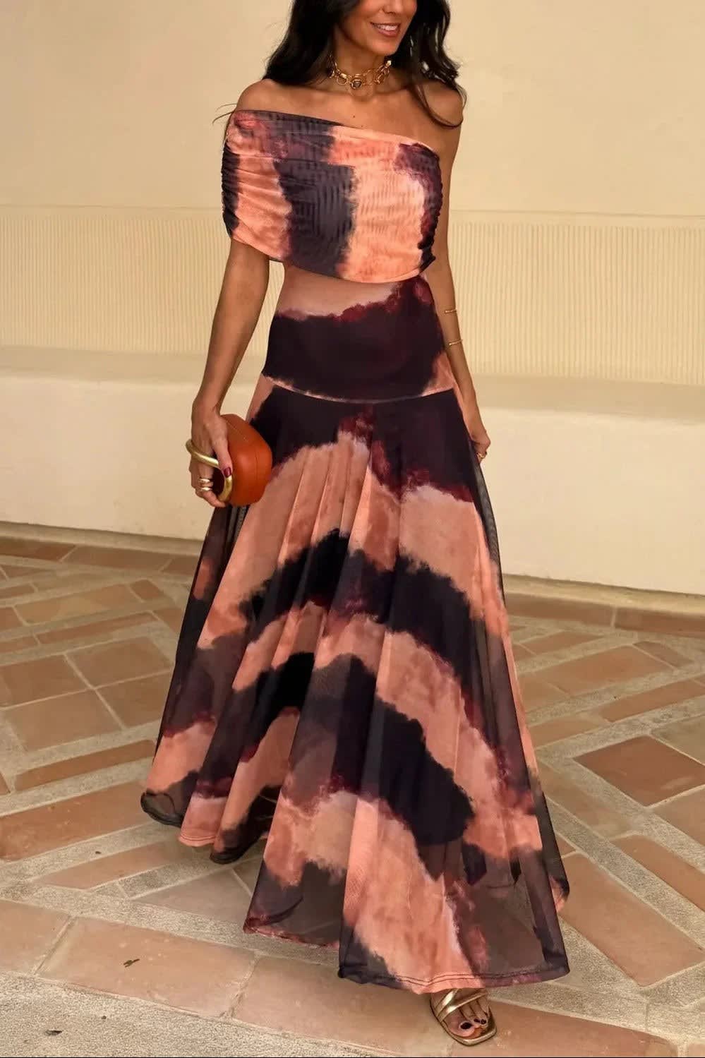 Elena One Shoulder Ruched Maxi Dress