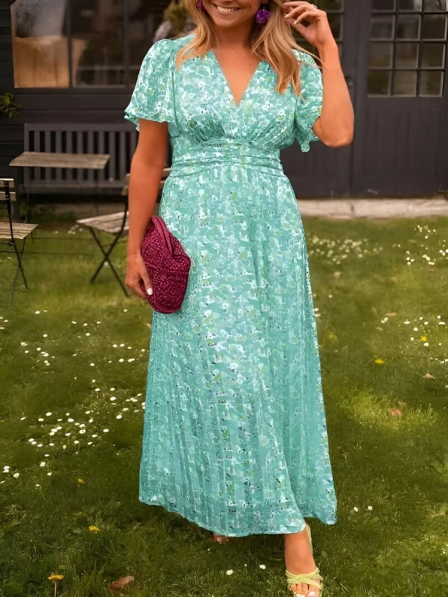 Janet Floral Flutter Sleeve Maxi Dress_11
