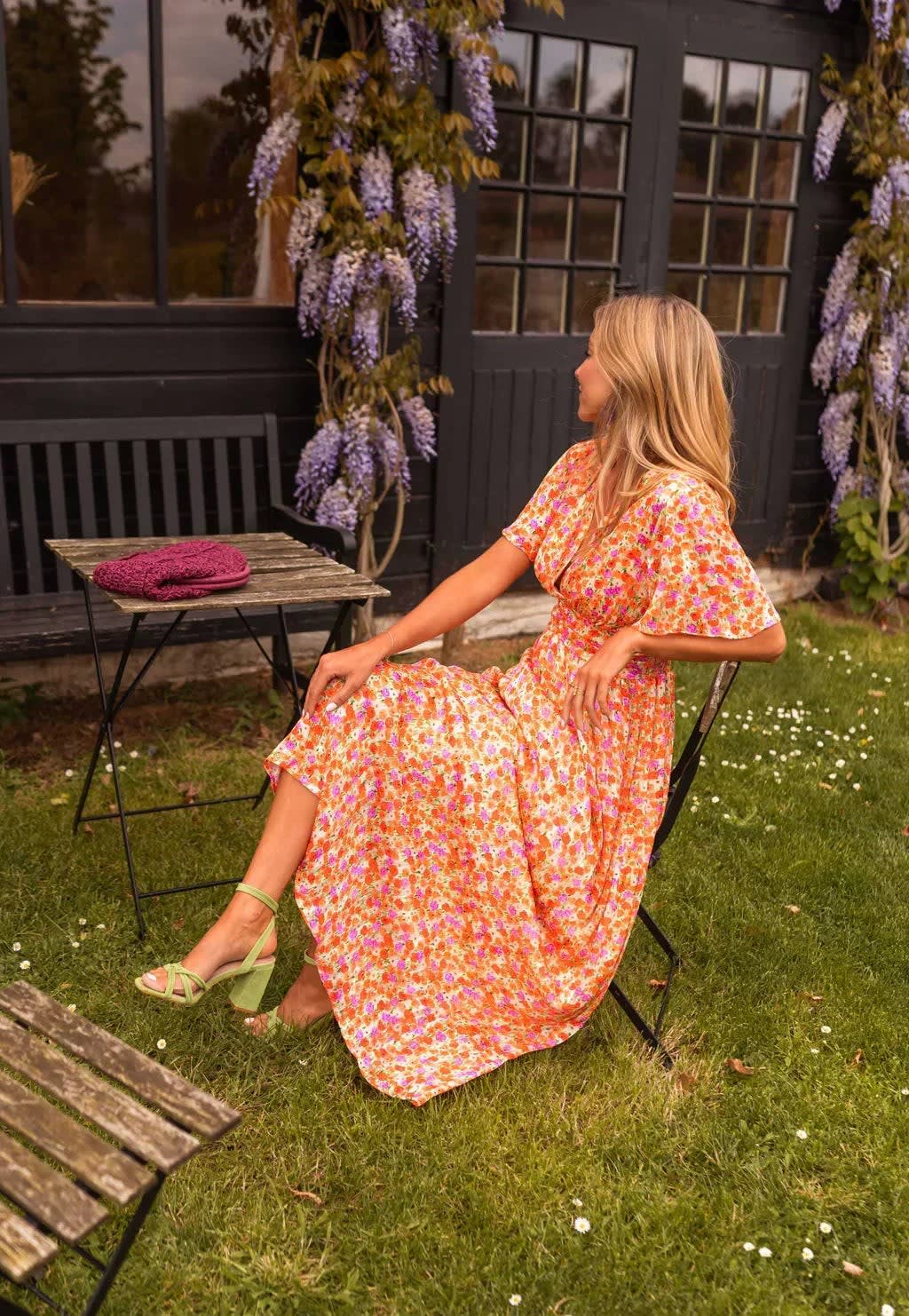 Janet Floral Flutter Sleeve Maxi Dress_4