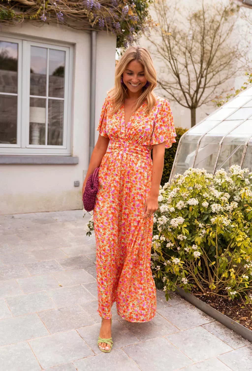 Janet Floral Flutter Sleeve Maxi Dress_8