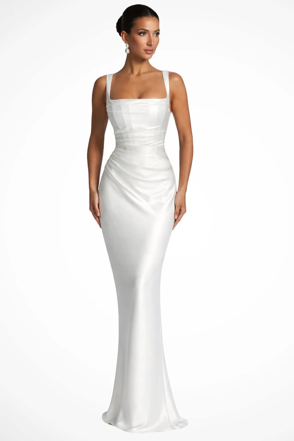 Philippa Strappy Ruched Wedding Guest Maxi Dress_5