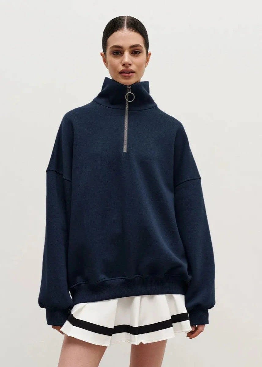 Eliza Oversized Half Zip Sweatshirt