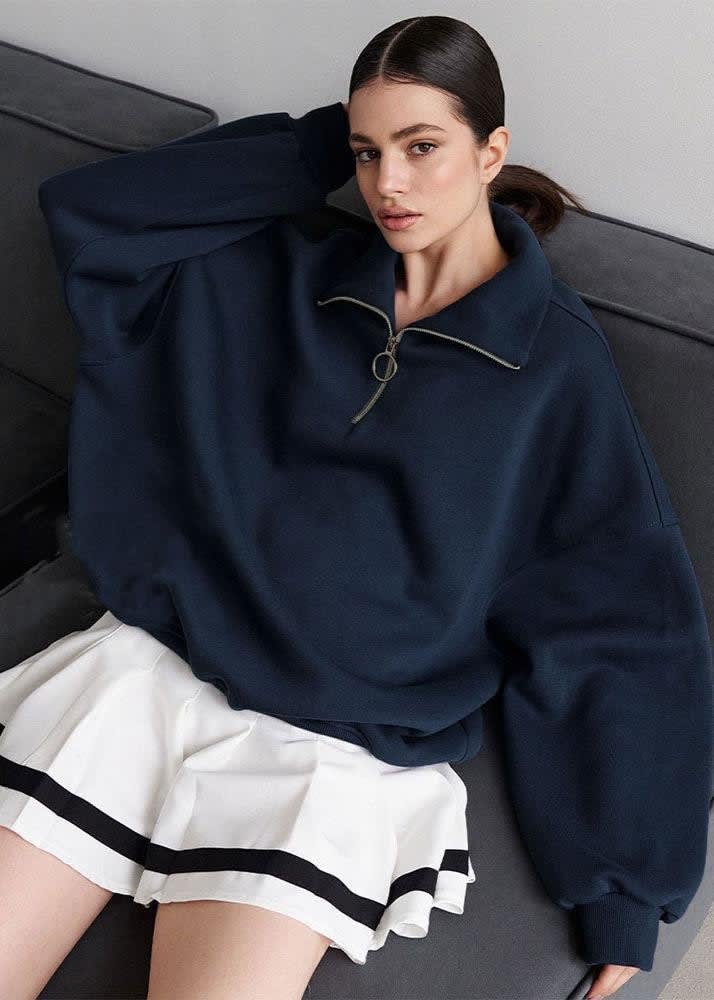 Eliza Oversized Half Zip Sweatshirt