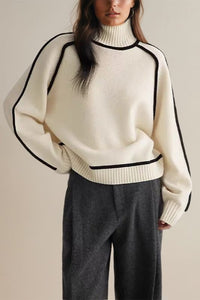 Cala Contrast Piping Turtleneck Sweater