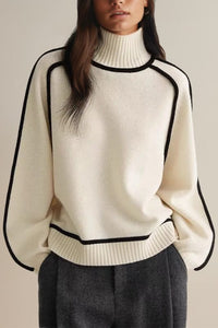 Cala Contrast Piping Turtleneck Sweater