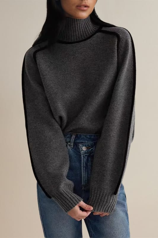 Cala Contrast Piping Turtleneck Sweater