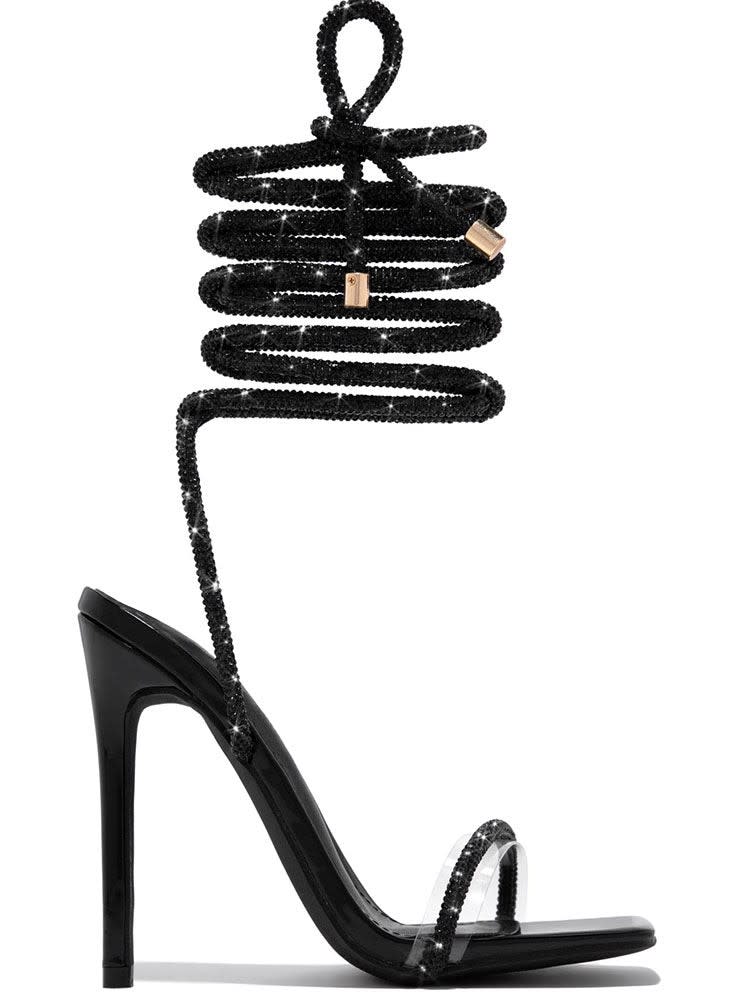 Sloane Rhinestone Lace Up Heels