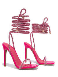 Sloane Rhinestone Lace Up Heels
