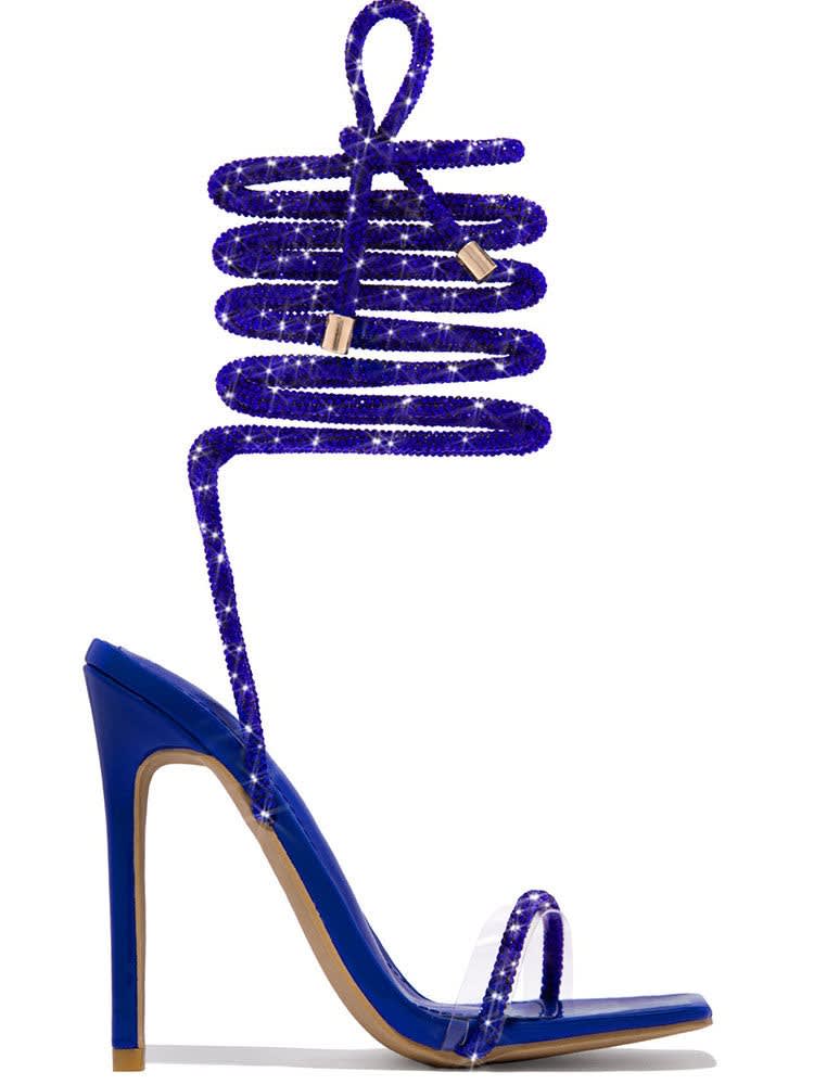 Sloane Rhinestone Lace Up Heels