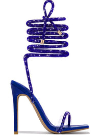 Sloane Rhinestone Lace Up Heels