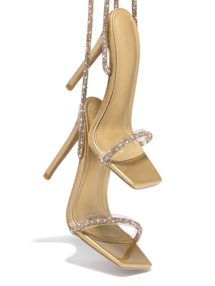 Sloane Rhinestone Lace Up Heels
