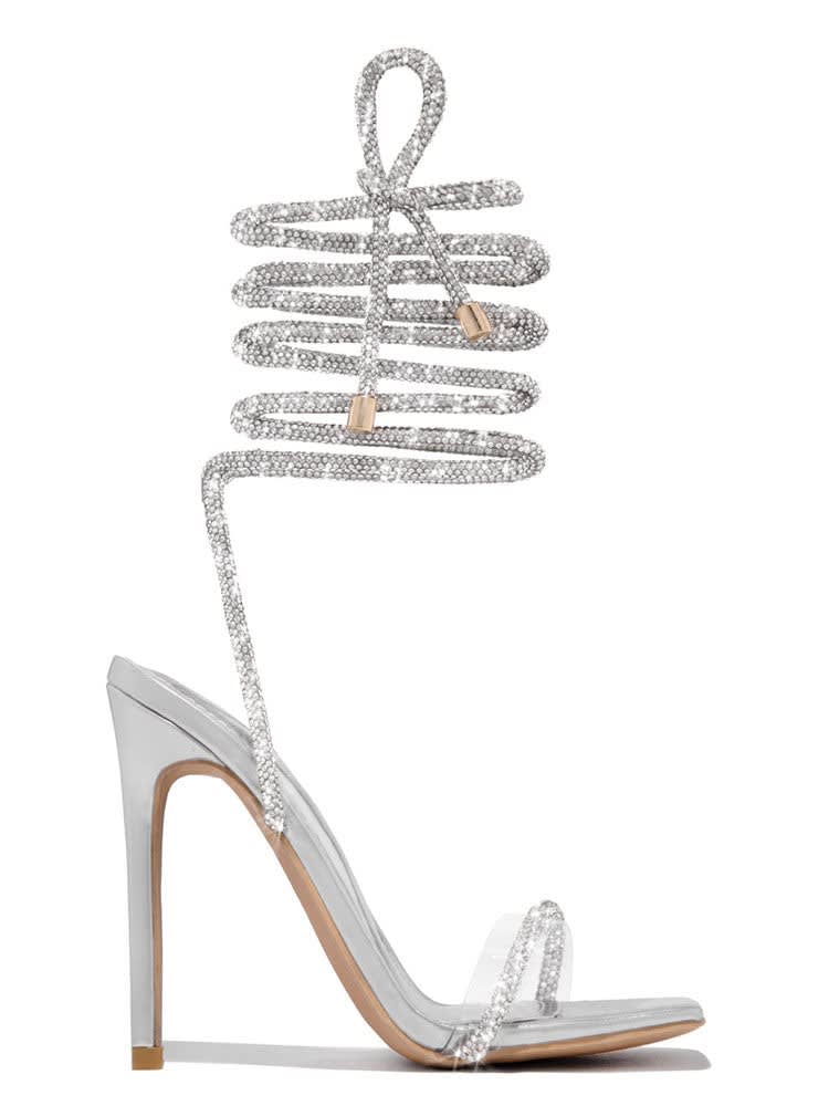 Sloane Rhinestone Lace Up Heels