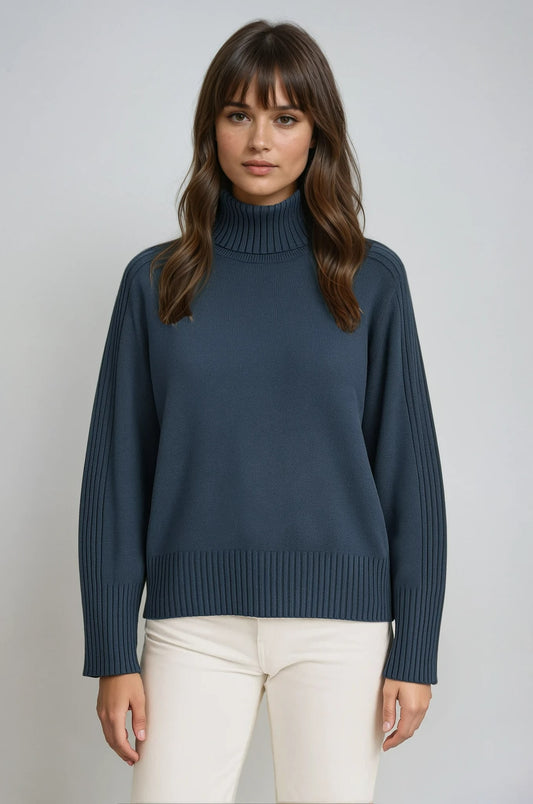 Ila Ribbed Turtleneck Knit Sweater_1