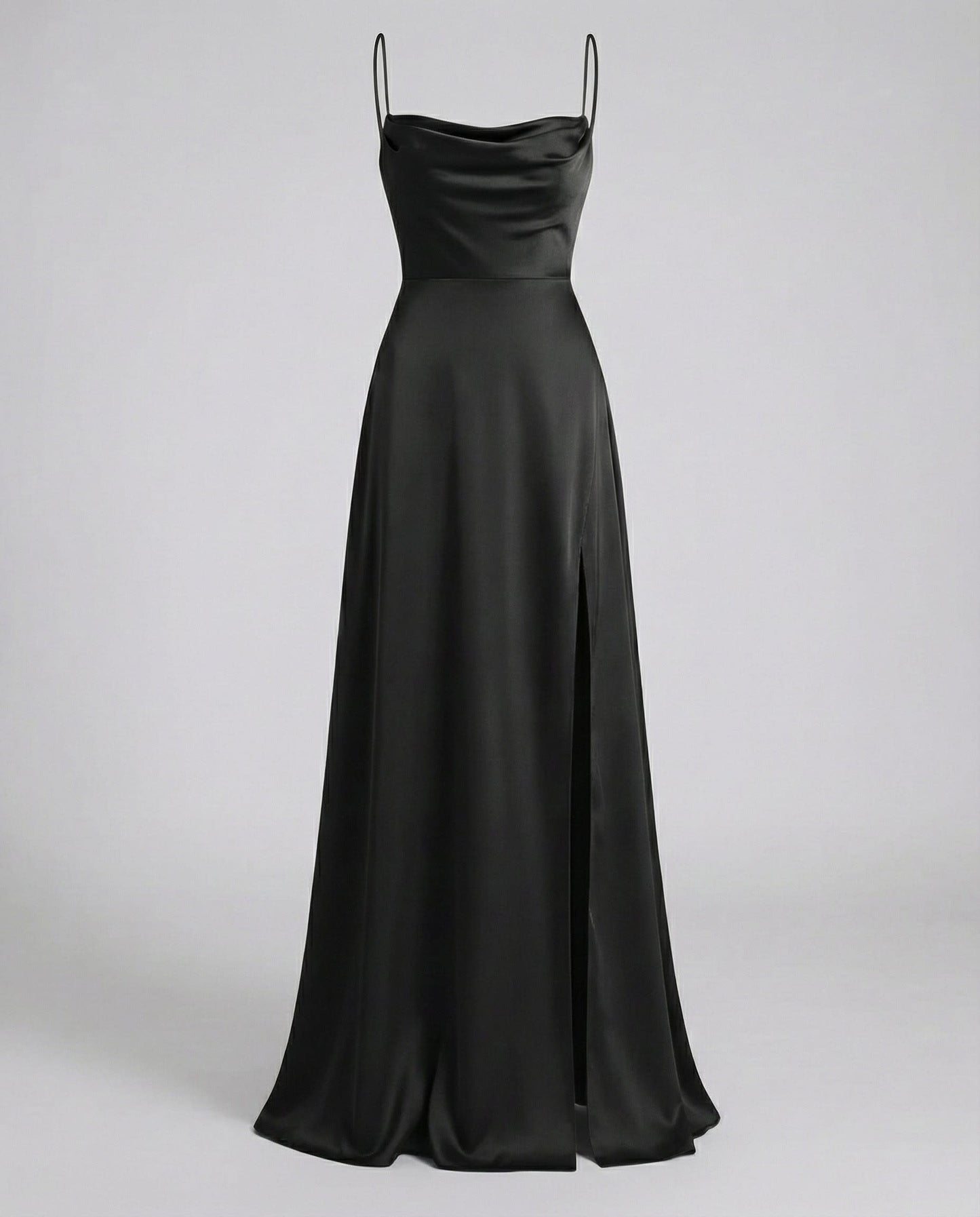 Genevieve Barlowe Sleeveless Satin Slit Evening Maxi Dress_10
