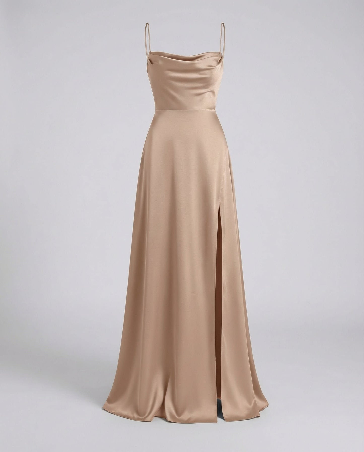 Genevieve Barlowe Sleeveless Satin Slit Evening Maxi Dress_8