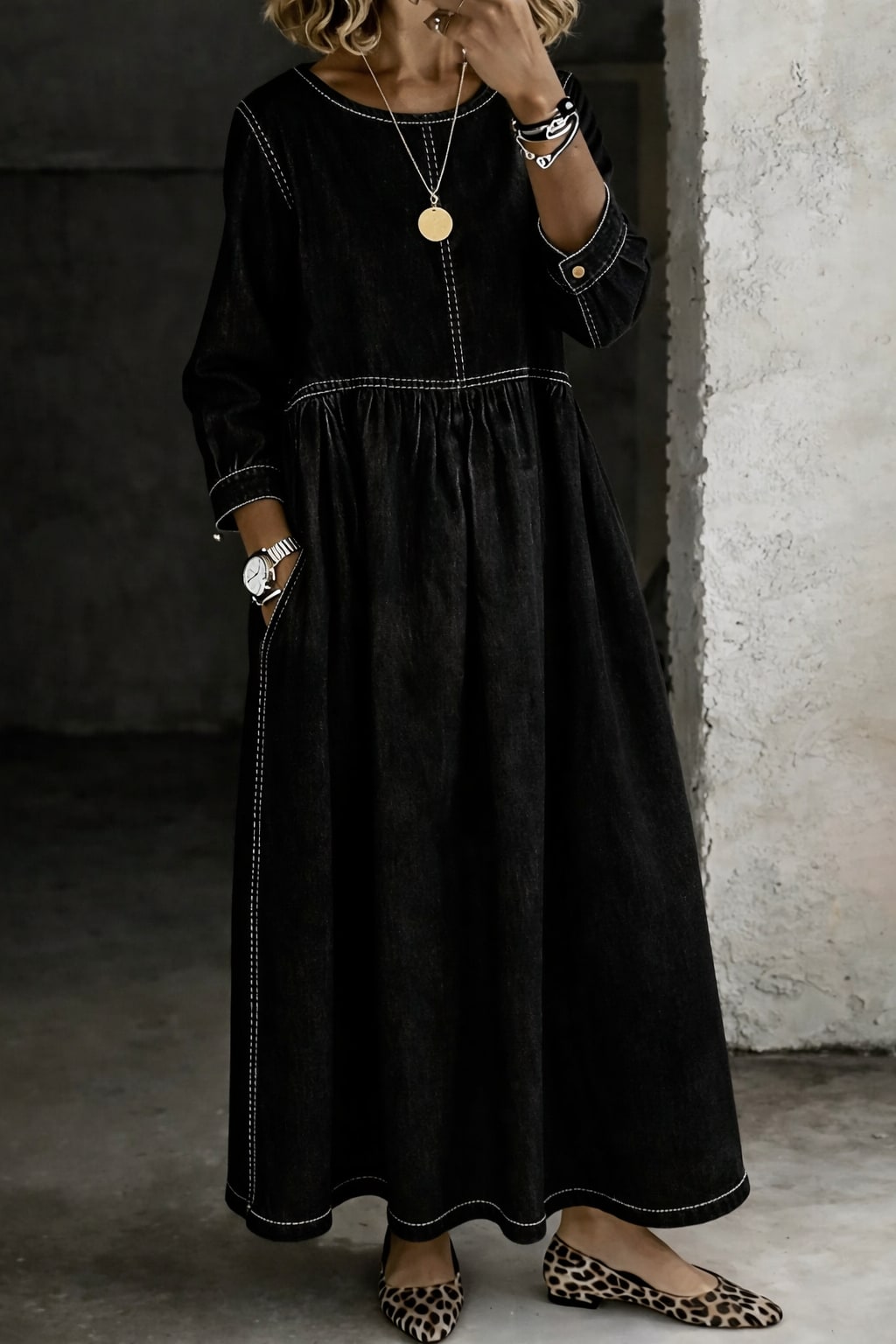 Viviana Denim Relaxed Fit Maxi Dress