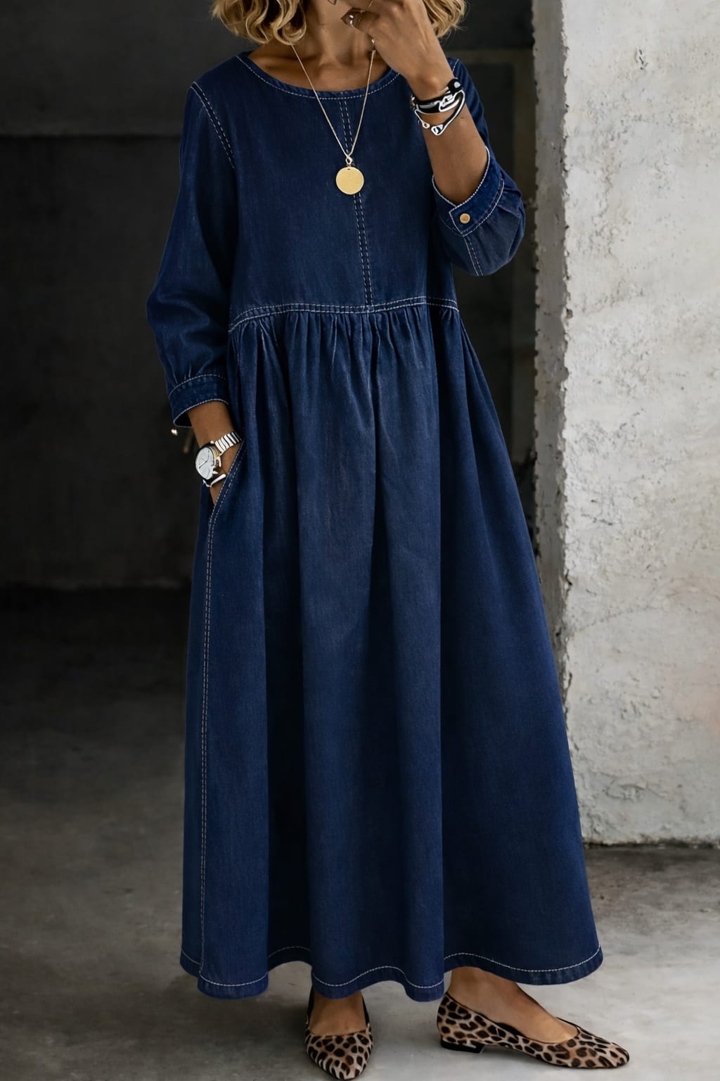 Viviana Denim Relaxed Fit Maxi Dress