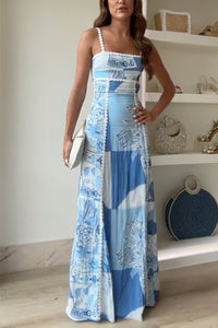 Sarah Wedding Guest Sleeveless Printed Maxi Dress