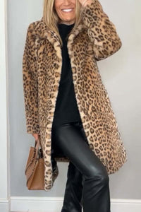 Sinead Leopard Print Faux Fur Coat