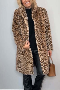 Sinead Leopard Print Faux Fur Coat