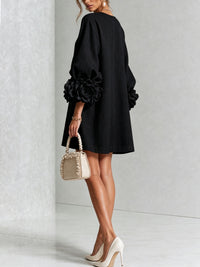 Daniella Button Front Balloon Sleeve Mini Dress