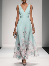 Jonquil Floral Chiffon Wedding Guest Maxi Dress