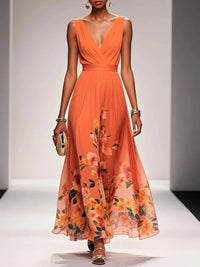 Jonquil Floral Chiffon Wedding Guest Maxi Dress
