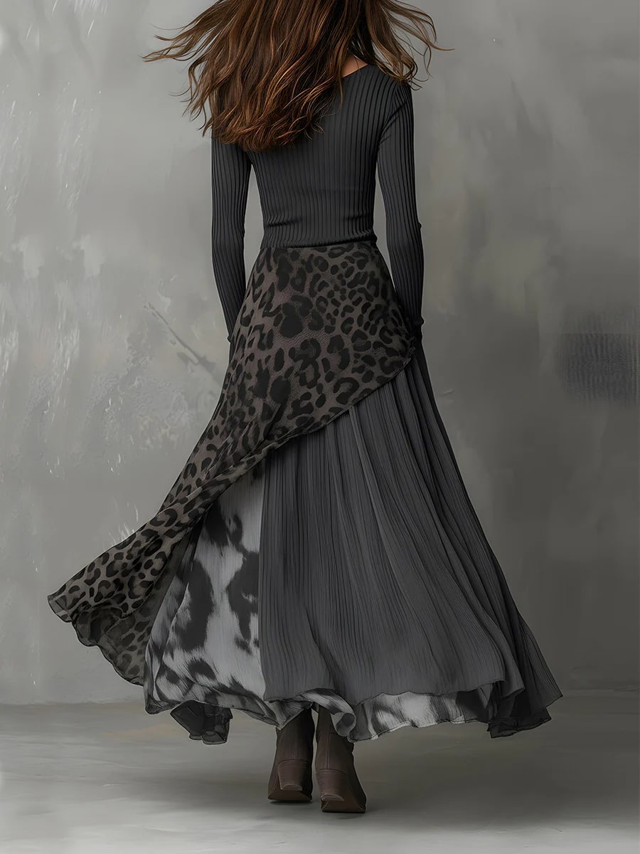 Judith Animal Print Ribbed Maxi Dress_4