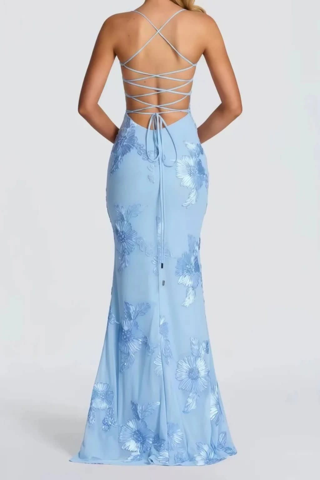 Amara Floral Embroidered Bustier Wedding Guest Maxi Dress