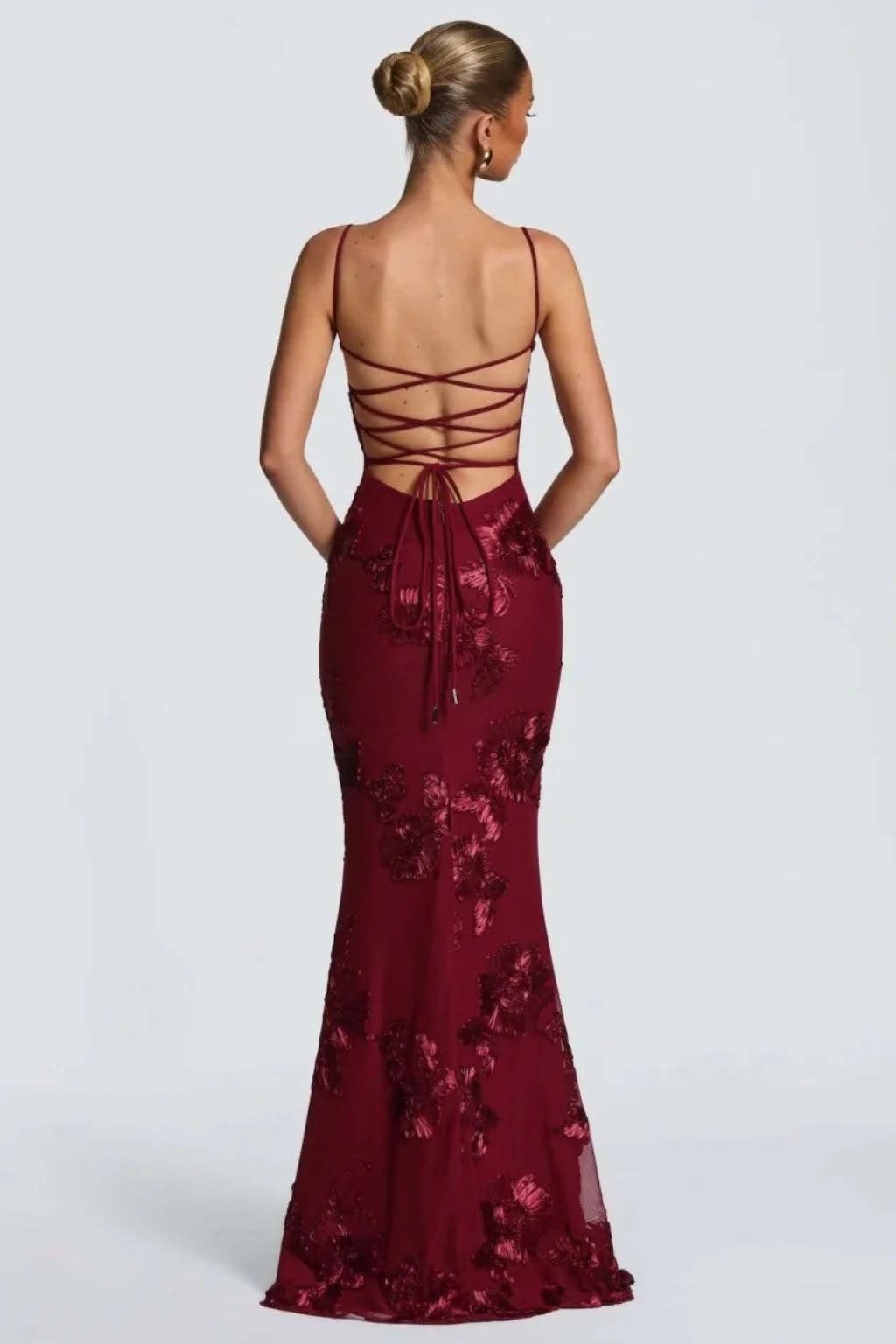 Amara Floral Embroidered Bustier Wedding Guest Maxi Dress