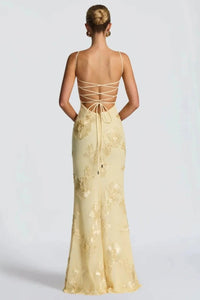 Amara Floral Embroidered Bustier Wedding Guest Maxi Dress