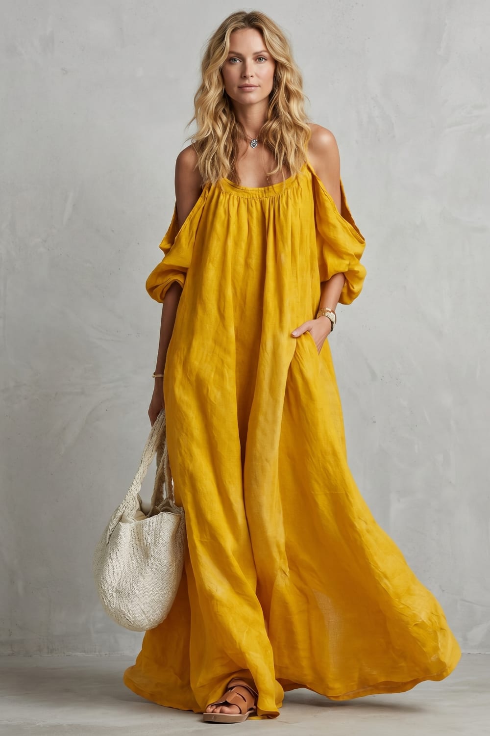 Jenny Boho Cold Shoulder Maxi Dress