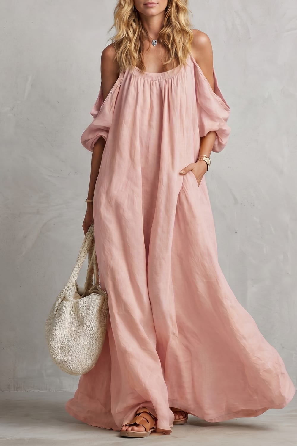 Jenny Boho Cold Shoulder Maxi Dress