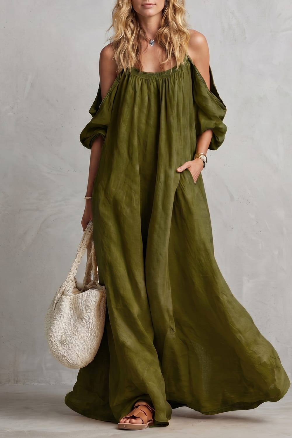 Jenny Boho Cold Shoulder Maxi Dress