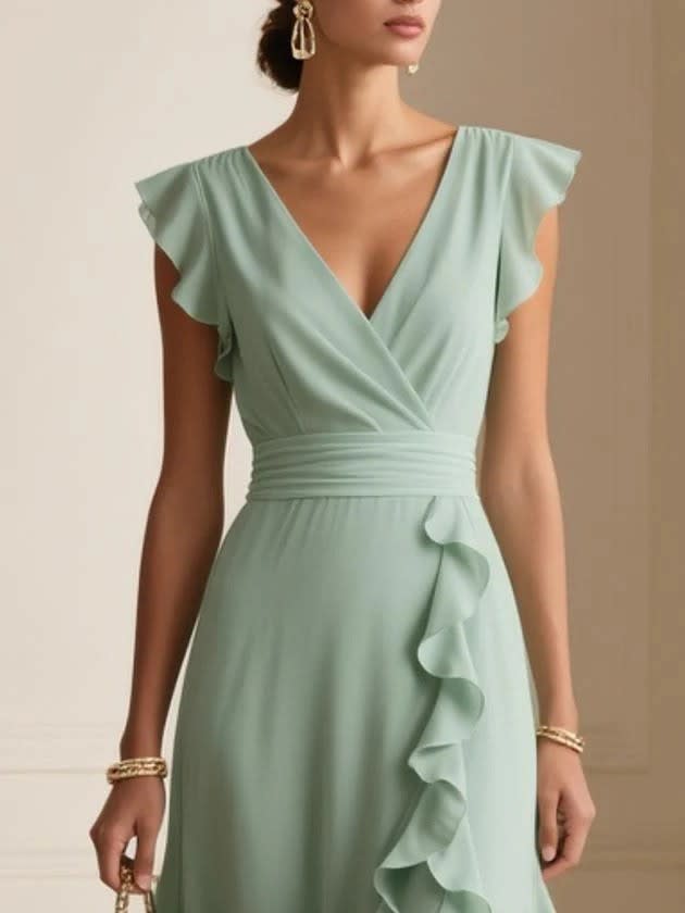 Fiona Ruffle Wedding Guest Maxi Dress
