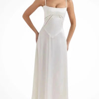 Colette Square Neck Wedding Guest Maxi Dress with Corset Back